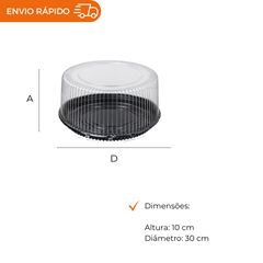 EMBALAGEM PET TORTA MINI PRETA  - D 56A